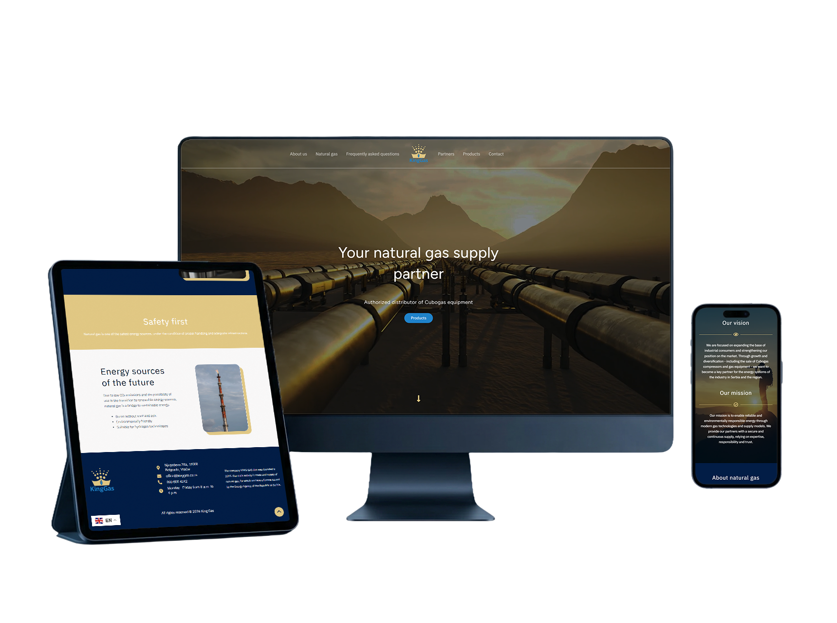 KingGas website mockup