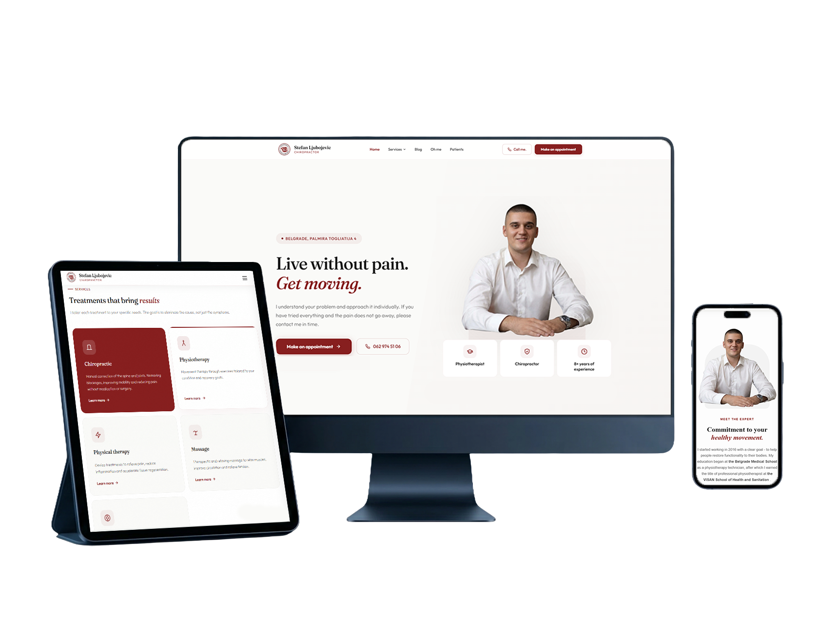 Ljuboja Therapy website mockup